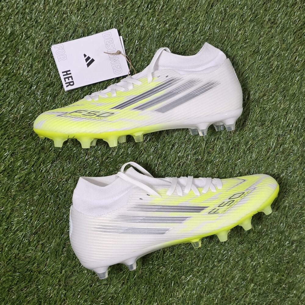 adidas F50 Sparkfusion League Fg/Ag Soccer Cleats JP8350 White Women’s Size 7.5